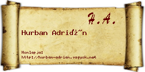 Hurban Adrián névjegykártya